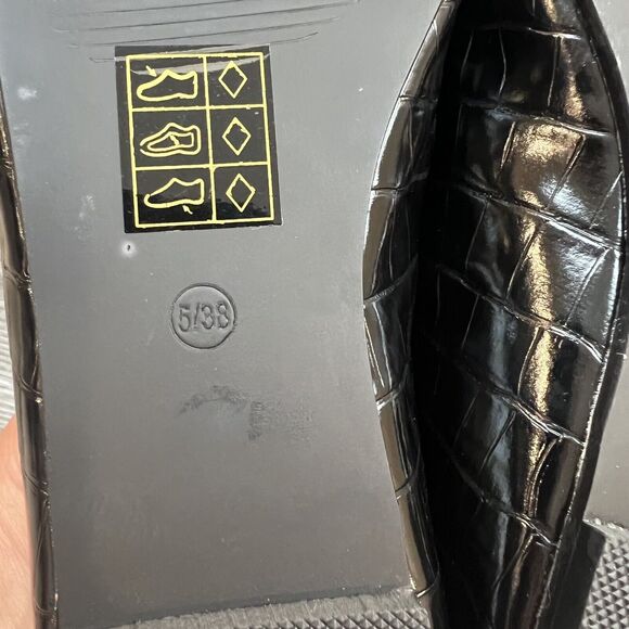 Croc Pointed Toe Flat Black Sz 7 (eur 38) NIB - Picture 5 of 7